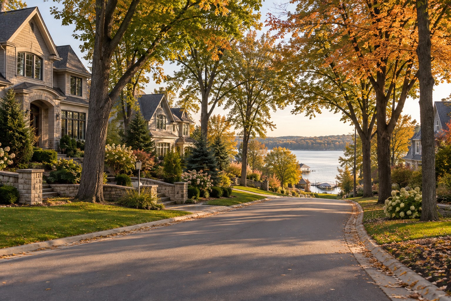 A Lake Minnetonka area street lined with trees