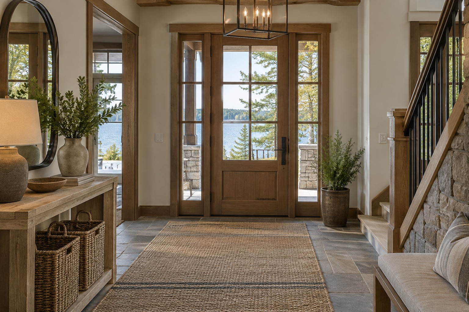 A warm Lake Minnetonka area home entryway